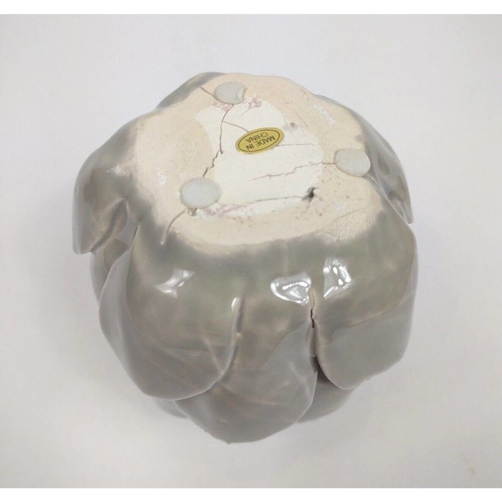 Glazed Pottery Lotus or Artichoke Heavy Ceramic Tea Light Votive Candle Holder - Picture 7 of 7